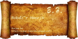 Bobár Henrik névjegykártya
